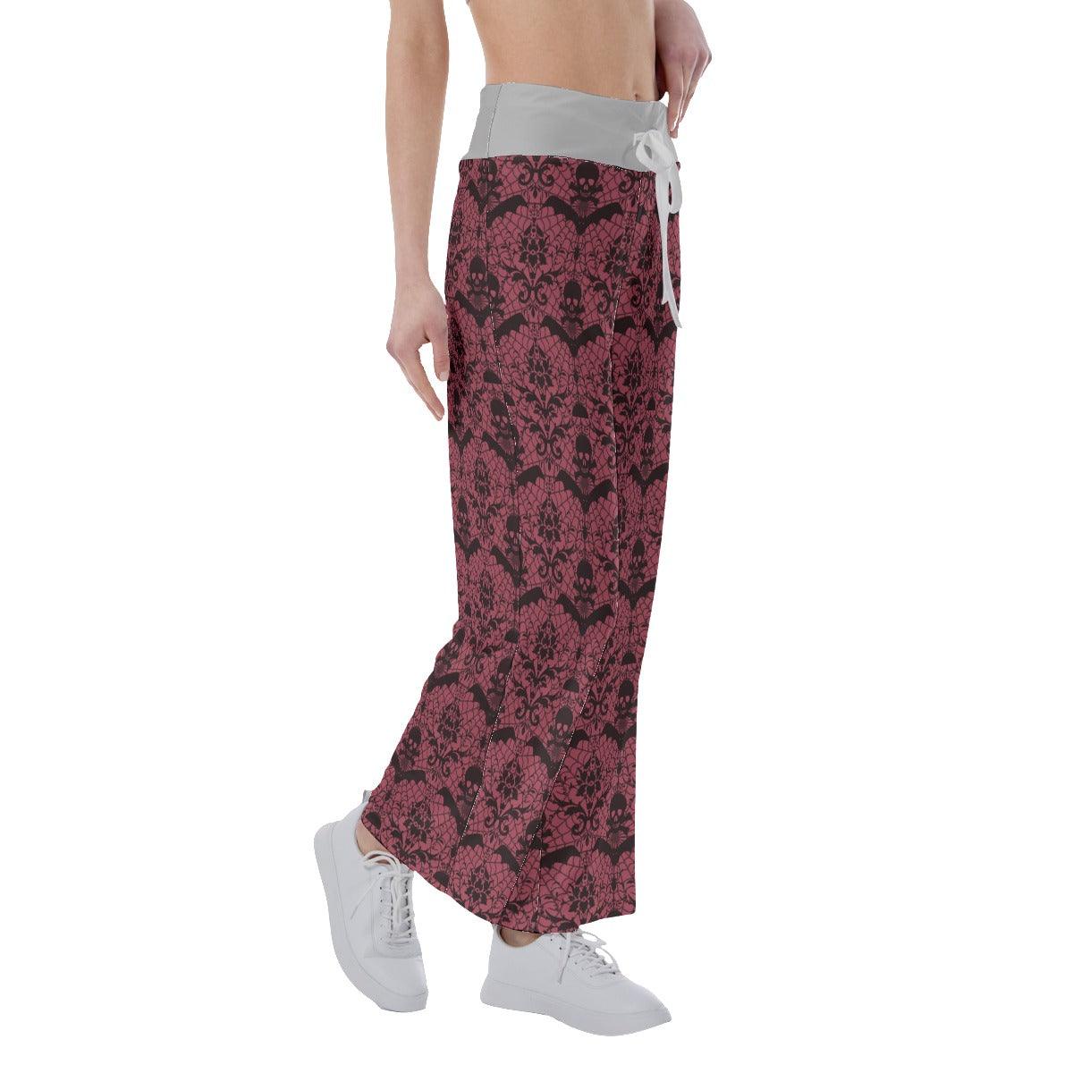 Gothic Skull High-waisted Straight-leg Trousers - Wonder Skull