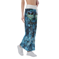 Ocean Sea Skull Smile High-waisted Wide Leg Pants - Wonder Skull