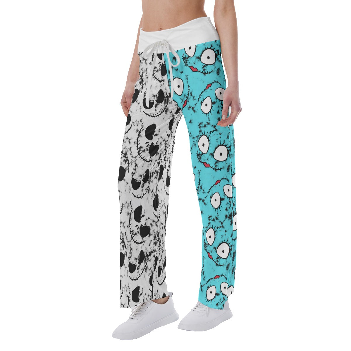 Nightmare Emo Brush Women's High-waisted Wide Leg Pants | Wonder Skull