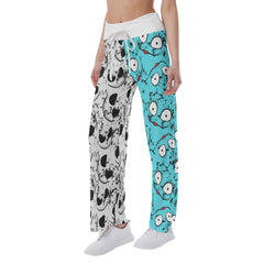 Nightmare Emo Brush Women's High-waisted Wide Leg Pants | Wonder Skull