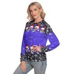 Skull Snowflake Slim Round Neck Sweatshirt - Wonder Skull