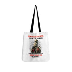 Don't Fall In Love With The Face Or The Body Tote Bags White - Wonder Skull