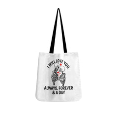 I Will Love You Always Forever And A Day Skull Tote Bags White - Wonder Skull