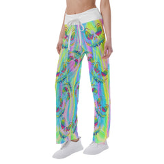 Rainbow Emo Nightmare Women's High-waisted Wide Leg Pants | Wonder Skull