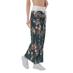 Tie Dye Camo Skull Mom High-waisted Wide Leg Pants - Wonder Skull