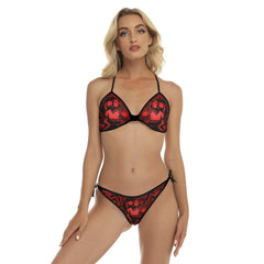 Red Mandala Micro Triangle Bikini Swimsuit - Wonder Skull