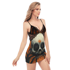 Skull Spider Lace Chemise Nightgown - Wonder Skull