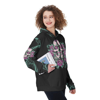 Gothic Skull Warning This Tattooed Girl Flower Funny Hoodie For Women - Wonder Skull