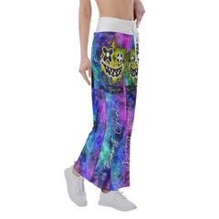 Healing Rainbow Skull Smile High-waisted Wide Leg Pants - Wonder Skull