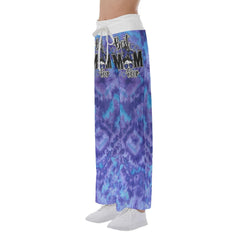 Purple Blue Rainbow Skull Mom High-waisted Wide Leg Pants - Wonder Skull