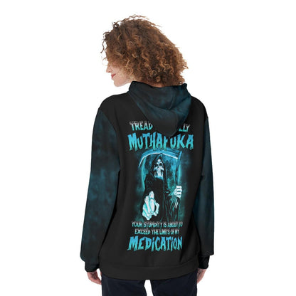 Tread Carefully Muthafuka Skull Funny Hoodie For Women  - Wonder Skull