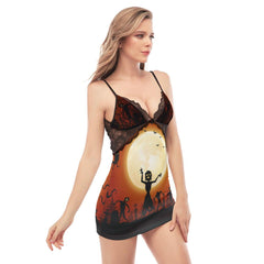 Halloween The Walking Dead Lace Chemise Nightgown - Wonder Skull