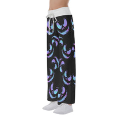 Nightmare Skull Purple Gradiant Women's High-waisted Wide Leg Pants | Wonder Skull