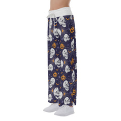 Skull Halloween Pumpkin Bat Women's High-waisted Wide Leg Pants | Wonder Skull