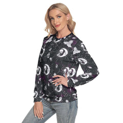 Gothic Skull Moon Slim Round Neck Sweatshirt - Wonder Skull