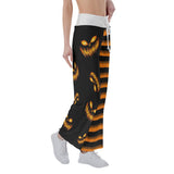 Halloween Pumpkin Women's High-waisted Wide Leg Pants | Wonder Skull