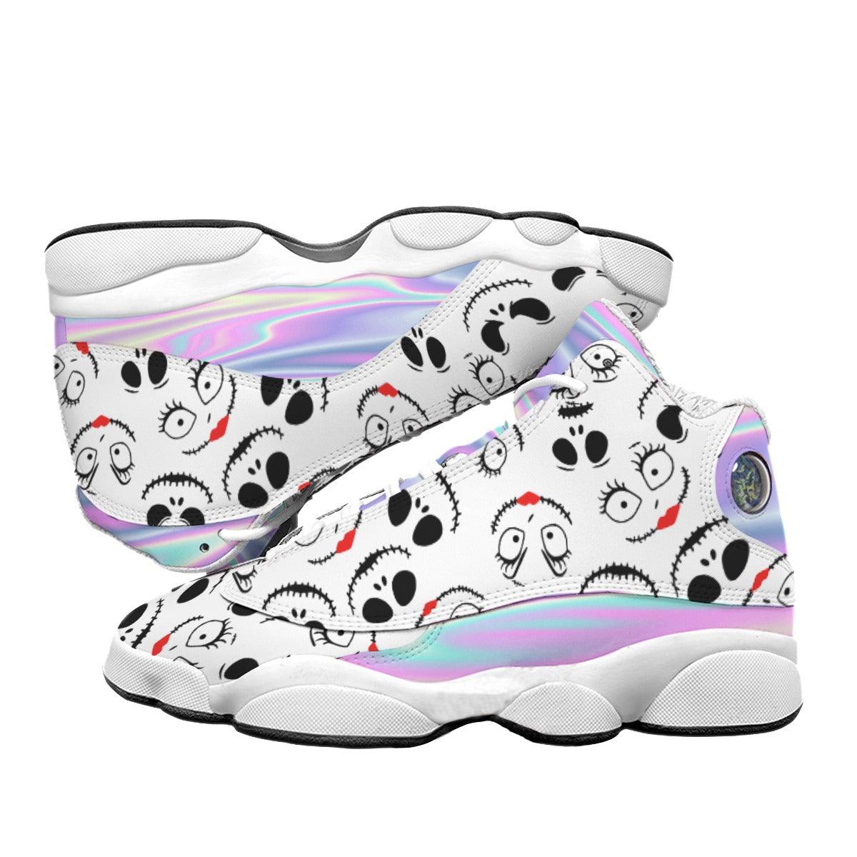 Nightmare Hologram Pattern Men's Curved Basketball Shoes - Wonder Skull