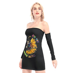 I'm The Hippie Witch Off-shoulder Back Lace-up Dress - Wonder Skull