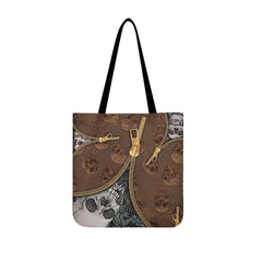 Skull Pattern Design Zipper Tote Bags - Wonder Skull