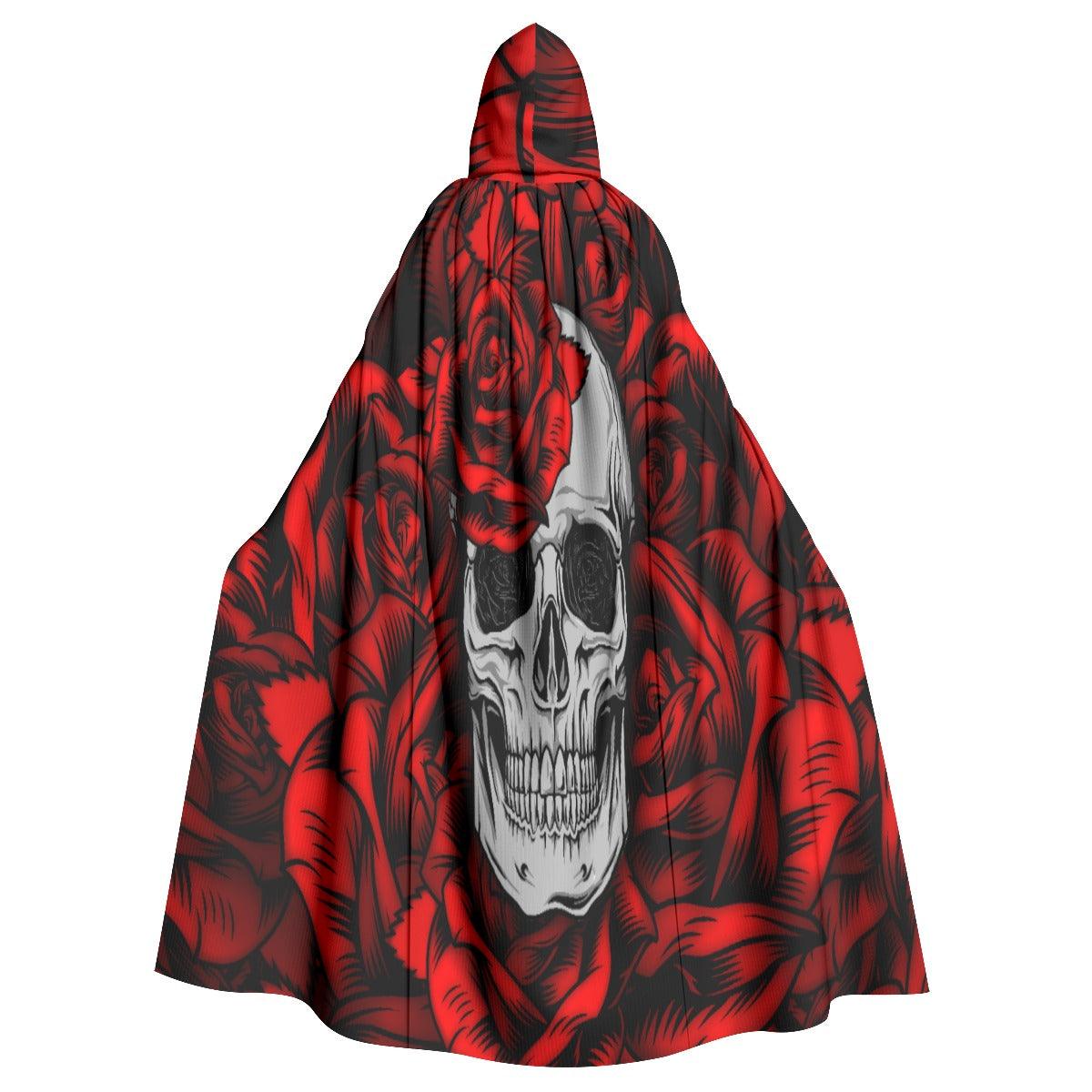 Skull And Roses Hooded Cloak - Wonder Skull