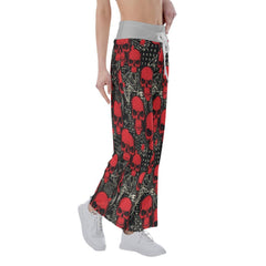 Skull Demon Pattern Pajama Pants Print Drawstring Palazzo Lounge - Wonder Skull