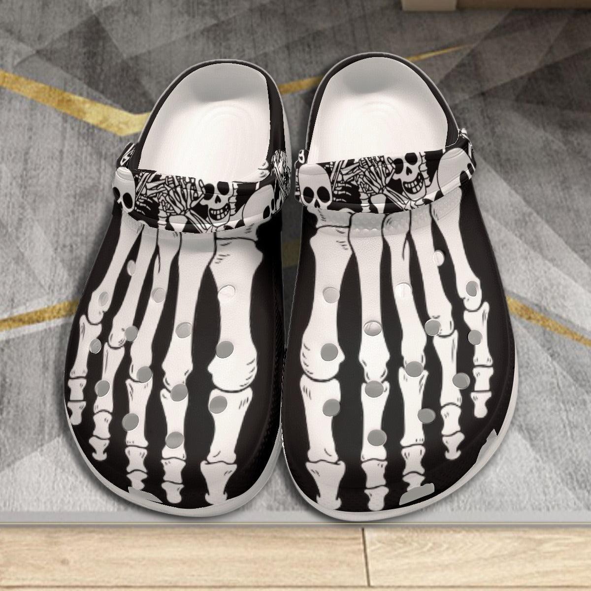 Foot Bones All-Over Print Women's Classic Clogs - Wonder Skull