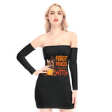 I Want To Be A Witch Off-shoulder Back Lace-up Dress - Wonder Skull
