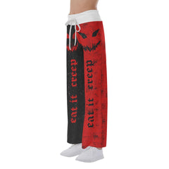 Black Red Horror Smile High-waisted Wide Leg Pants - Wonder Skull