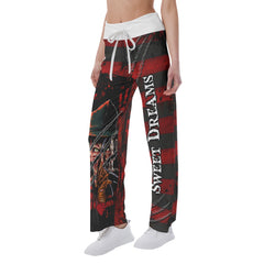 Sweetdream Skull Horror Art Women's High-waisted Wide Leg Pants | Wonder Skull