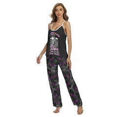 Funny Skull F-bomb Cami Pajamas Sets For Women Sleepwears Combo - Wonder Skull