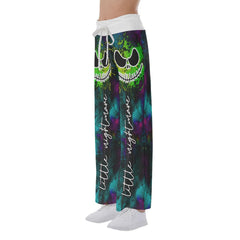 Blue Ocean Skull High-waisted Wide Leg Pants - Wonder Skull