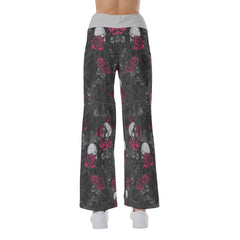 Skull Rose Spider Pajama Pants Print Palazzo Lounge - Wonder Skull