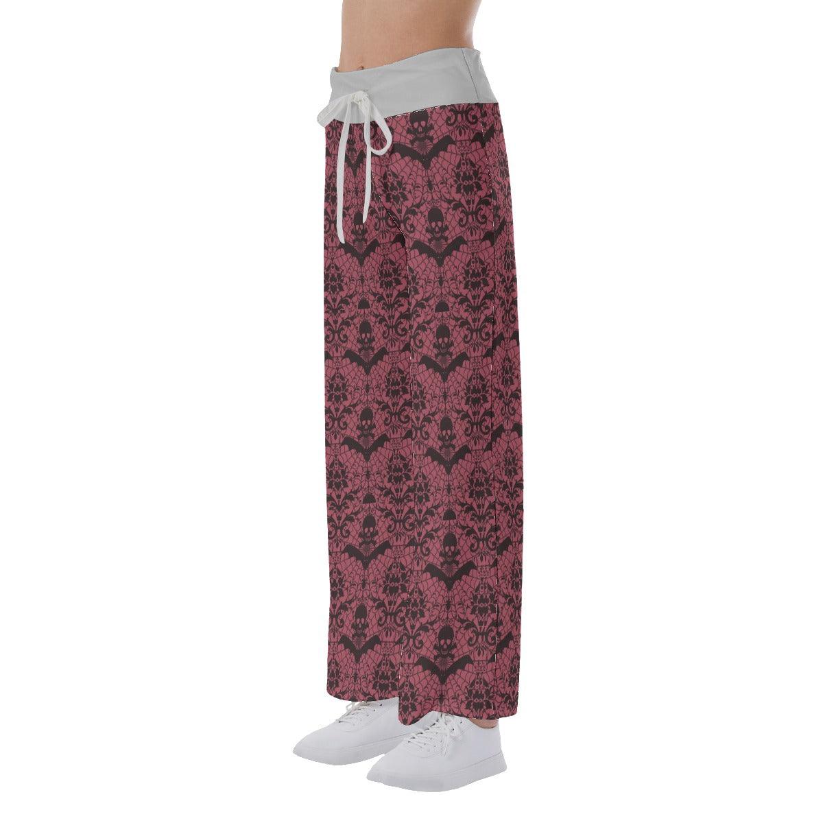 Gothic Skull High-waisted Straight-leg Trousers - Wonder Skull