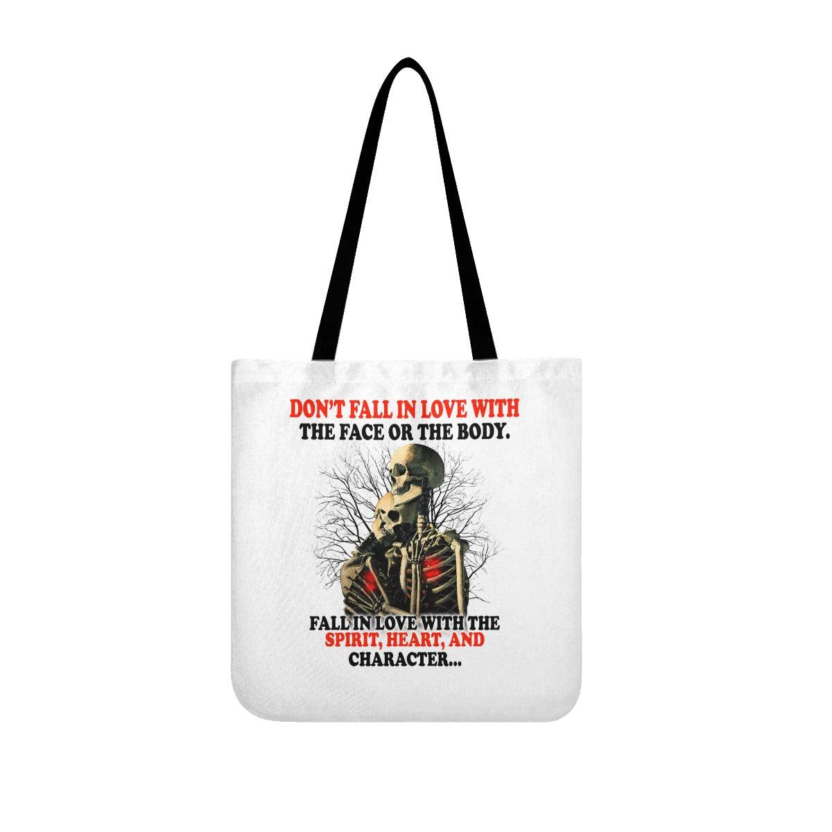 Don't Fall In Love With The Face Or The Body Tote Bags White - Wonder Skull
