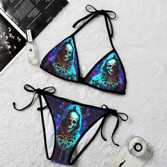 Skull Grim Reaper Micro Triangle Bikini Swimsuit - Wonder Skull