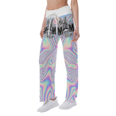 Flow Rainbow TieDye Gradiant Skull High-waisted Wide Leg Pants - Wonder Skull