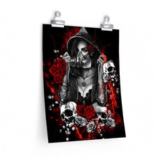 Skull Girl Art Premium Matte Vertical Posters - Wonder Skull