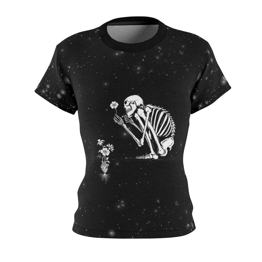 Skeleton Star Sky Love All Over Print T-shirt For Women - Wonder Skull