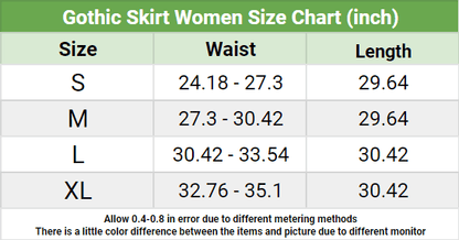 Gothic Long Skirt, Attractive Ruffle Bottom Wear For Women - Wonder Skull