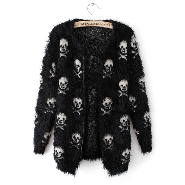 Skull Bones Sweater Cardigan Coat Zipped - Wonder Skull