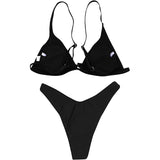 Funny 2Pcs Bikini Suits Deep V-neck Triangle Bottoms Swimsuits - Wonder Skull