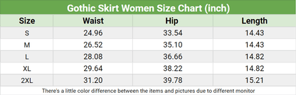Punk Gothic High Waist Mini Skirt, Comfortable Bottom Clothes For Women - Wonder Skull