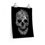 Gothic Skull Flower And Butterfly Art Premium Matte Vertical Posters - Wonder Skull