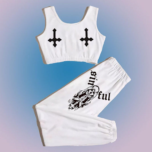 2 Piece Set Sportswear Workout Gym Yoga Set - Wonder Skull