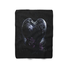 Raven Heart Sherpa Fleece Blanket - Wonder Skull