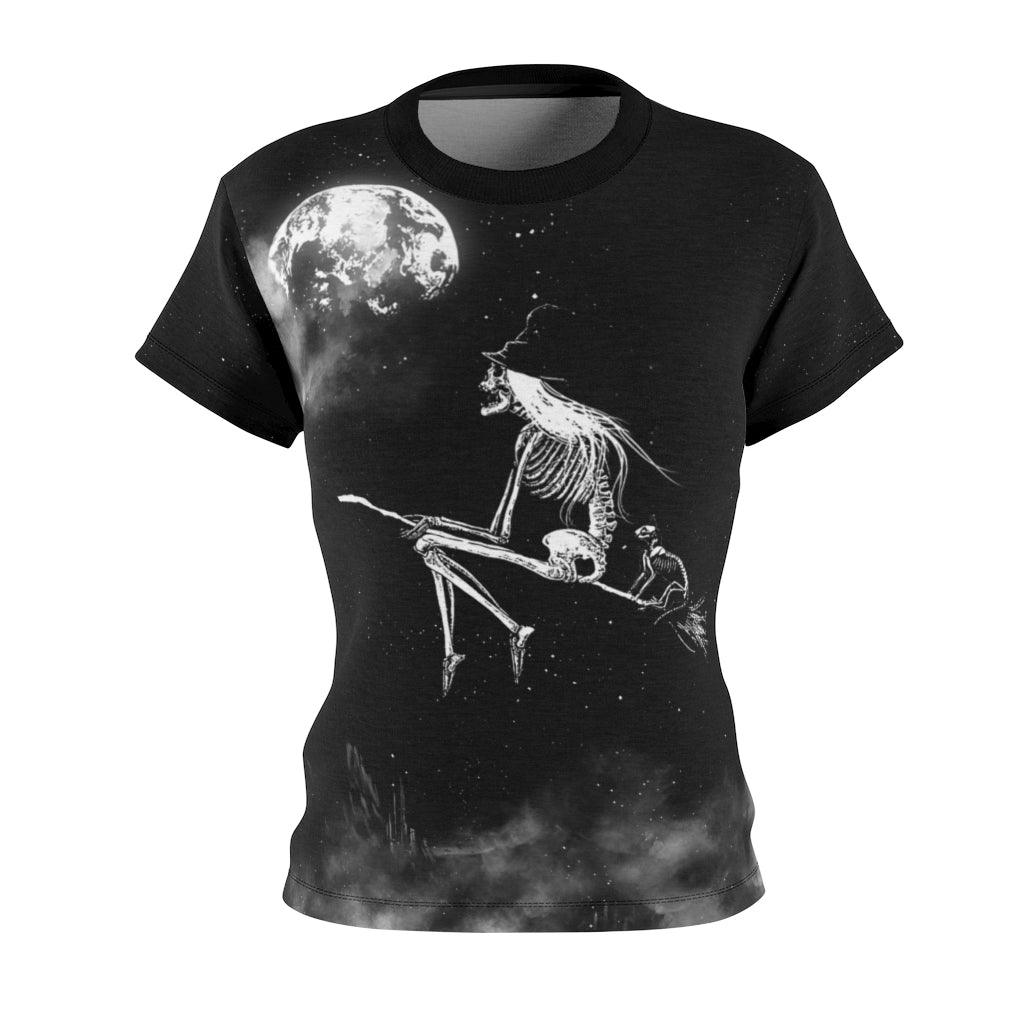 Gothic Witch All Over Print T-shirt For Women - Wonder Skull