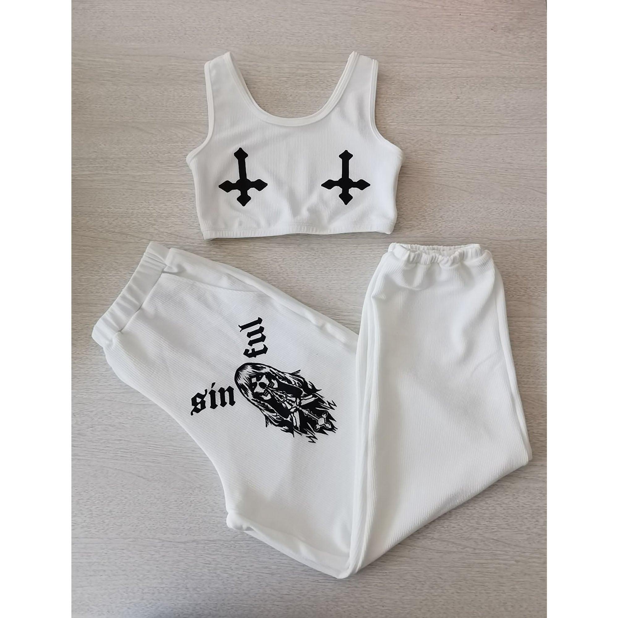 2 Piece Set Sportswear Workout Gym Yoga Set - Wonder Skull