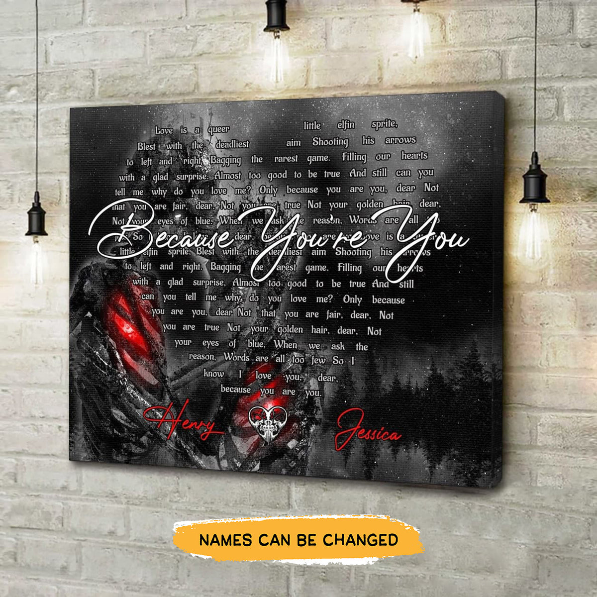 Because You're You Canvas Gallery Wraps For Couple