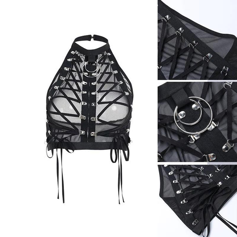 Grunge Gothic Top And Bottom, Hottest Three Items Clothes For Women - Wonder Skull