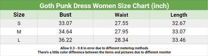 Punk Gothic Front Tie Dress, Impressive Puff Sleeve Clothes For Women - Wonder Skull